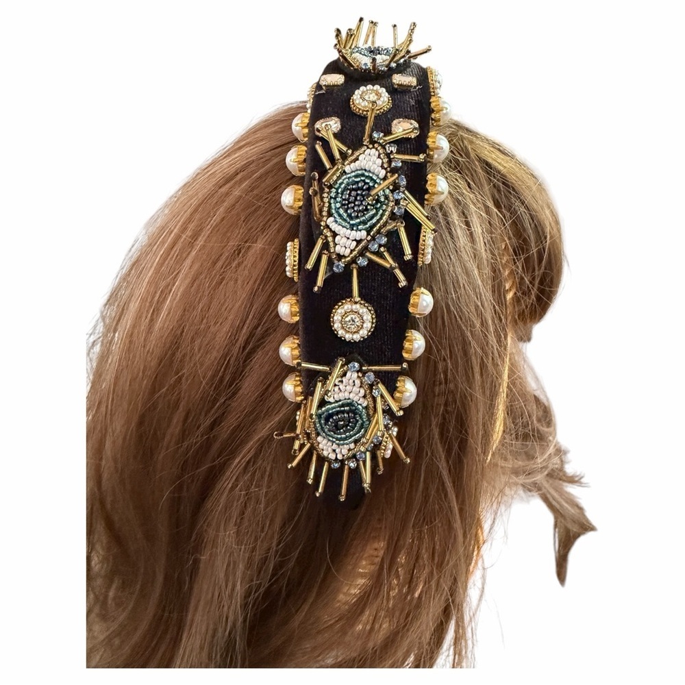 Evil Eye Seed Bead Headband - Picture 7 of 11